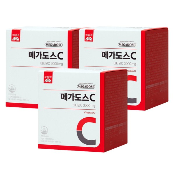 Korea Eundan Megadose C Vitamin C 3000 100 packs 3 boxes MEGADOSE / 고려은단 메가도스C 비타민C 3000 100포 3박스 MEGADOSE
