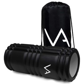 Vanquisher Foam Roller | Firm Foam Density Muscle Roller for Yoga, Pilates and Back Exercise | EVA 33 x 14 cm Massage Roller for Soft Deep Tissue Massage, Physical Therapy and Trigger Point Release | Includes Carry Bag (Black)