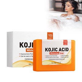 Handmade Kojic Acid Soap for Face and Body, 100 g Gentle Soap for Acne, Blackheads, Deep Cleansing Soap Against Dark Spots, Moisturising Soap Against Acne, Black Spots, Blackheads