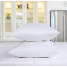 Threadmill Pillow Cases Standard Size | 800 Thread Count Sateen Weave | 100% Cotton 2 Piece Solid Pillow Covers | Extra Long Staple Cotton | Luxurious Hotel White Pillow Protectors
