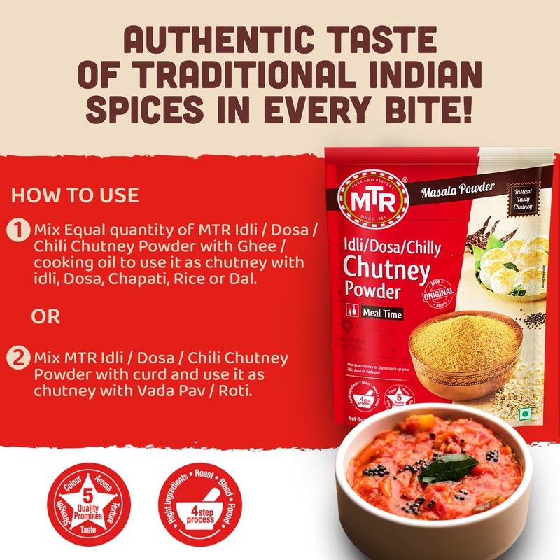 MTR Spiced Chutney Powder - Indian Spice Blend with Black