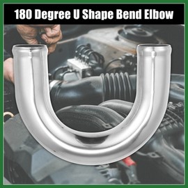 Motoforti OD 1.5" 38mm Leg Length 4" 100mm Aluminum Alloy Tube Intercooler Pipe 180 Degree U Shape Bend Elbow Air Intake Tube Silver Tone for Car Long-Lasting
