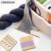 CHENNAN Pack of 6 Knitting Needle Gauge, Wooden Knitting Needle