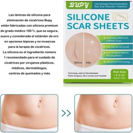 【Parches de Silicona para Cicatrices】Cinta de Silicona Profesional para Cicatrices Queloides, Postquirúrgicas, Heridas y Quemaduras - Ideal para Tratamiento de Estrías y Regeneración de la Piel Tiras de Silicona Reutilizables, Parches de Colágeno para Cic