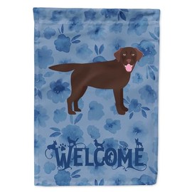 Caroline's Treasures CK6072GF Chocolate Labrador Retriever Welcome Garden Flag Mailbox Flag Decorative Yard Flag Banner Outside Patio Artwork Yard Flower Beds, Garden Size, Multicolor