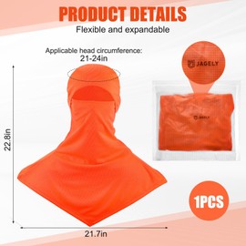 JaGely Balaclava Summer Full Face Mask for Sun Protection Breathable Motorcycle Hood Helmet Liners Windproof Long Neck Cover (Orange)
