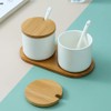 OnePine Set of 2 Sugar Bowl, 260ml Ceramic Spice Jar
