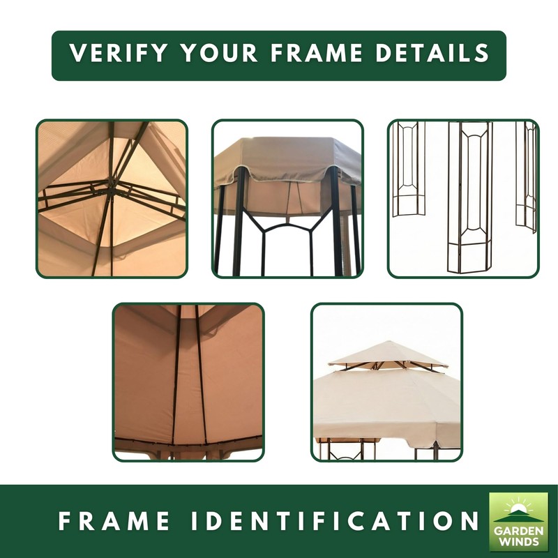 Garden Winds Reinforced RipLock 350 Replacement Canopy Top Cover Compatible