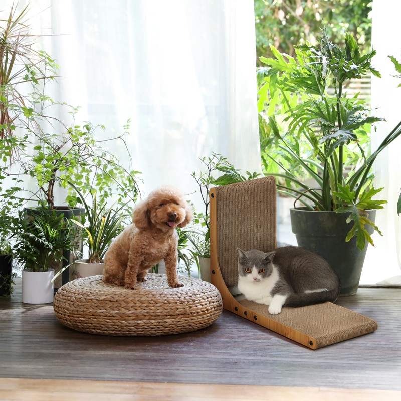 FUKUMARU Cat Scratcher, 18.9 Inch L Shape Cat Scratch Pad,