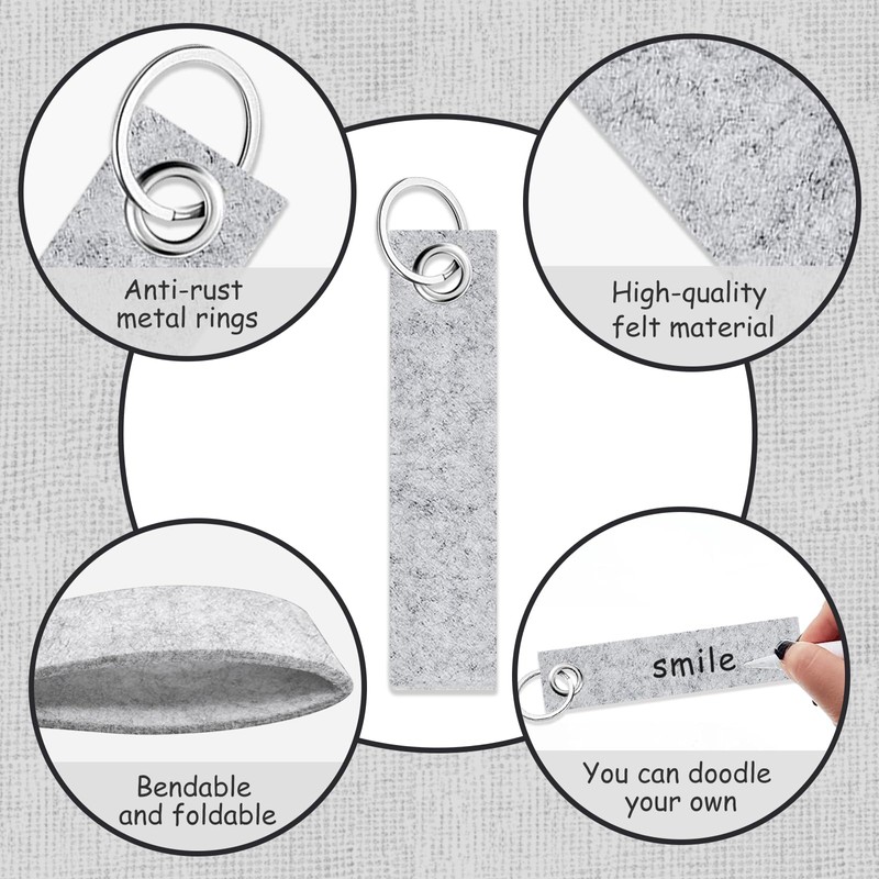 KERANEET Pack of 20 Felt Key Fob Plotter Blanks Key