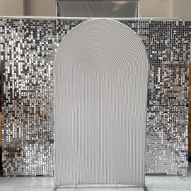 Beige Ripples Pattern Arch Backdrop Cover for Birthday Party Wedding Baby Shower Decorations Chiara Backdrops Arched Wall Frame Stands Covers Props GP-455 4ft * 7ft