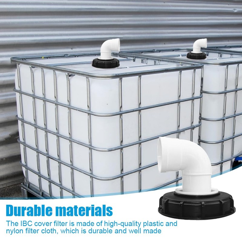 mizikuu 90° IBC Lid Filter, 163 mm Nylon Rainwater Filter,
