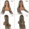 18 Inch Highlights Brown Human Hair Wigs for White Women