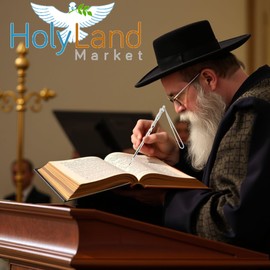 Holy Land Market Silver Torah Yad Pointer - Crown Design, 17 cm or 6.7 in, from Israel for Bar/Bat Mitzvah & Scribes, Yad Torah Pointer