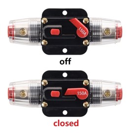 RKURCK 150 Amp Circuit Breaker Manual Reset Inline Fuse Inverter for Car Marine Trolling Motors Boat ATV Audio Solar Inverter System Protection 12V-24V DC 150 Amp