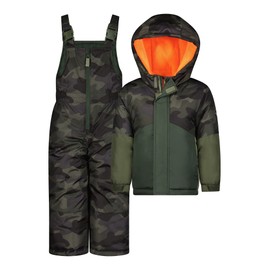 OSHKOSH B'GOSH Little Boys' Ski Jacket and Snowbib Snowsuit Outfit Green Camo 7