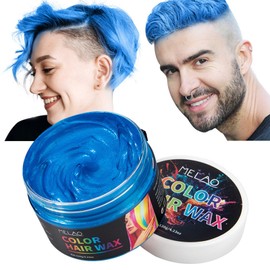 Blue Temporary Hair Colour Wax, Instant Colour Natural Hair Styling Hair Dye, Matte Smooth Texture, Washable Temporary Styling Tint Hair Wax for Party, Cosplay & Halloween