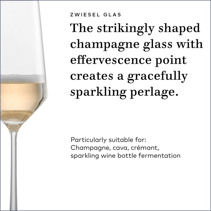 ZWIESEL GLAS Pure Champagne Glass (Set of 2), Champagne Flutes