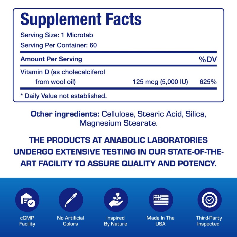 High Strength Vitamin D3 5000 IU - Clinical Formula Vitamin