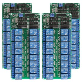 ACEIRMC 5V 16-Channel Relay Interface Board Module Optocoupler LED LM2576 Power for Arduino DIY Kit PiC ARM AVR (4pcs)