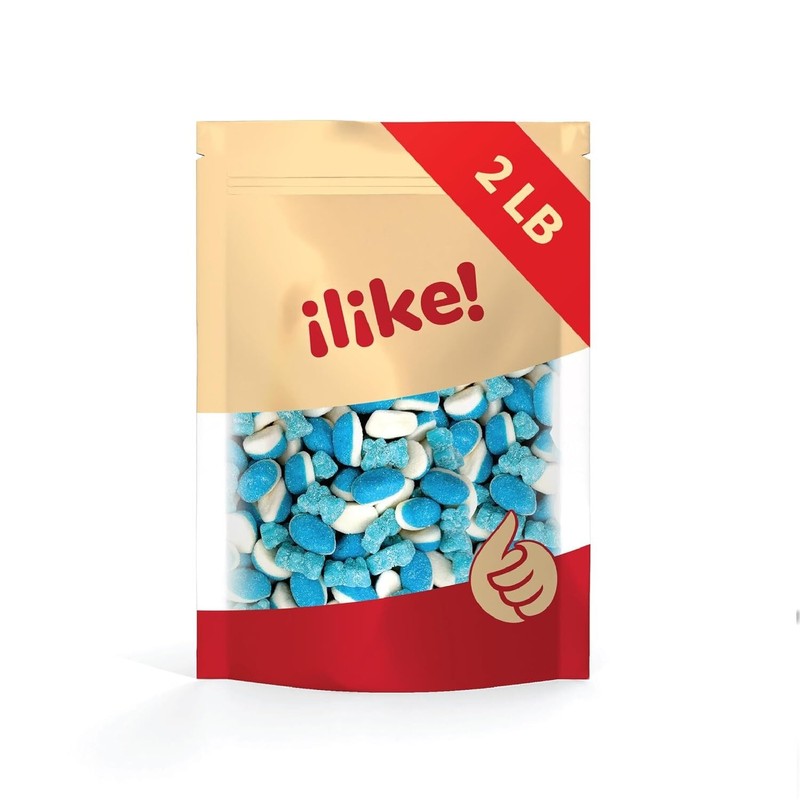 iLike! Blue Gummy Candy Mix | 2-Pound Bag | Blue