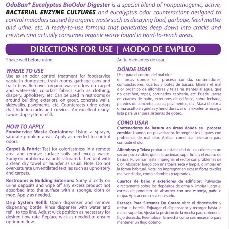 OdoBan Professional Cleaning Ready-to-Use BioOdor Digester Harsh Aroma Counteractant, Made