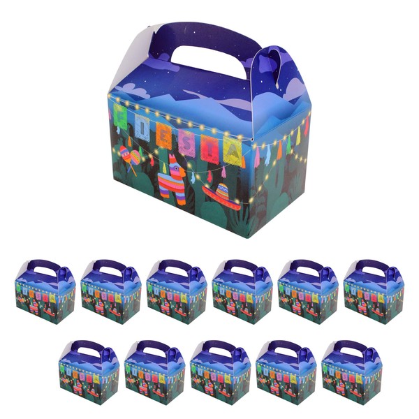 Set of 12 Fiesta Treat Boxes Party Goody Mexican Themed Treat Boxes Party Favor Birthday Gifts Goodies