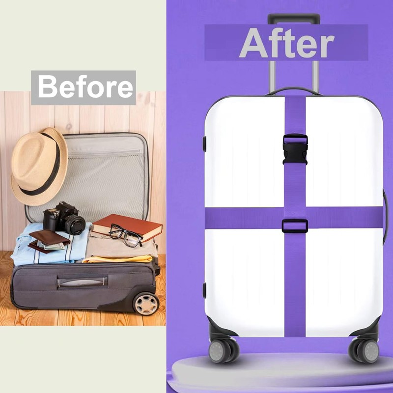 Purple Suitcase Strap 195 cm Luggage Strap Long Suitcase Luggage