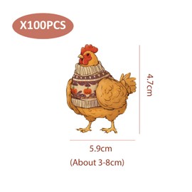 100 Cartoon Chicken Stickers, Cute Animal Stickers, Children's Stickers, Can Be Used to Decorate Skateboards, Mobile Phones, and Luggage