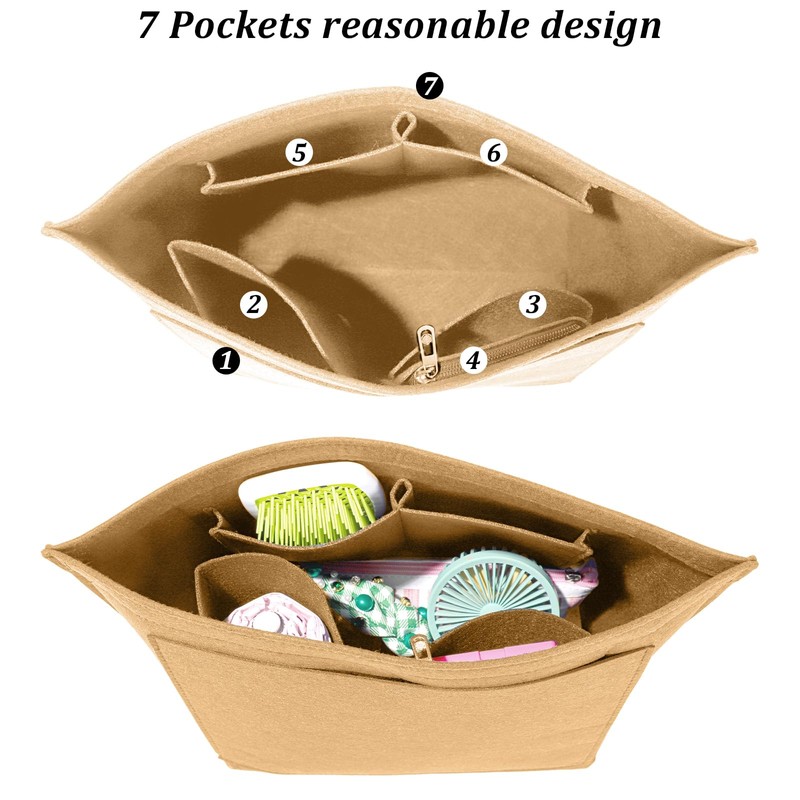 Purse Organizer Insert for Longchamp, Multi-Pocket Felt Handbag Organizer, Tote