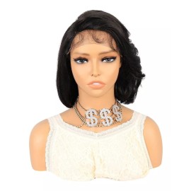 Vocoste Peluca Rizada Naturales Corta De Niña 12'' Negro Brillante