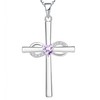 YL Infinity Cross Necklace Sterling Silver Crucifix Pendant Created Alexandrite