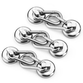 DIYMAG Magnetic Hooks,Heavy Duty Neodymium Magnetic Hooks with Swivel Carabiner Hook,Great for Your Refrigerator and Other Magnetic Surfaces,Pack of 6