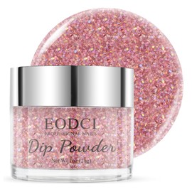 EODCI Dip Powder Orange Color, Purple Sequin Glitter Nail Dipping Powder French Powder Pro Collection System Nail Art Starter Manicure Salon DIY at Home, Odor-Free & Long-Lasting