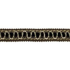 Vintage 2.5cm Wide Dark brown, SandGimp Braid Trim - Style# 100HG, Color: Espresso Latte D2A2 (Sold by the Yard (1 Yard = 91cm / 3ft / 36")