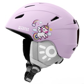 OutdoorMaster Anoa Kids Ski Helmet - Snowboard for Children - Adjustable Snow Sports Gear for Boys, Girls & Youth - Pink Unicorn, XS