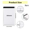 Pack of 8 Notepad A7 Writing Pad Lined Small, 30