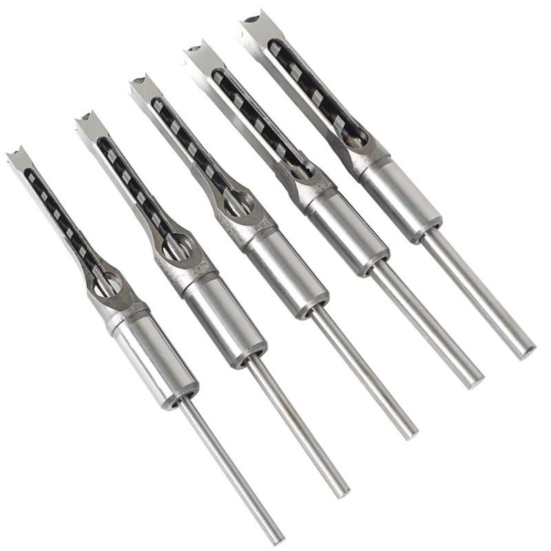 TINVHY 7PCS Woodworking Square Hole Tenon Bits Hole Saw Tenon
