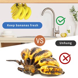 Multifunctional rotating banana hanger under cabinet, banana hook self-adhesive and screw mounted hook bracket, suitable for: bananas, fruits, coffee cups, cup lids, kitchen utensils, etc(2Pcs-Square)