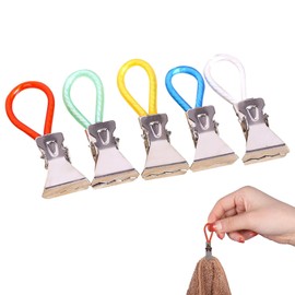 PAVIKE Towel Clips Set of 5 Kitchen Towel Clips Household Accessories Hat Clips Scarf Clips Bath Towel Clips Clothespins Hanging Clips for Kitchen