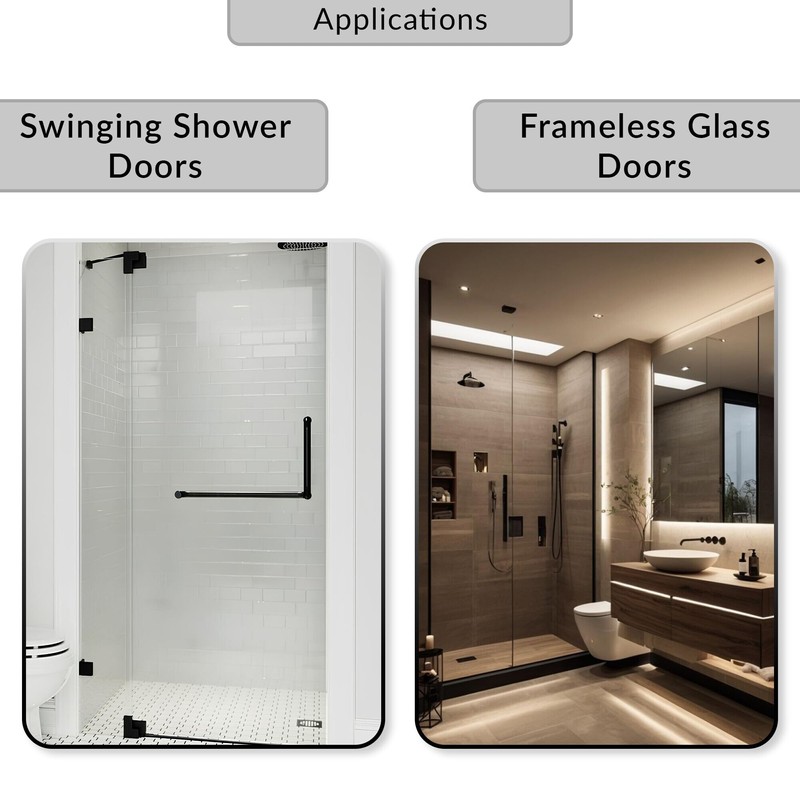 FHC JMH1LCH L-Mount Universal Hinge for 1/4" Glass - Polished