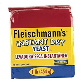 Fleischmann’s Yeast, Fleischmann’s Instant Dry Yeast, 16 Ounce - 1 Pack, Fast-Acting, Gluten Free, No Preservatives .4 pack