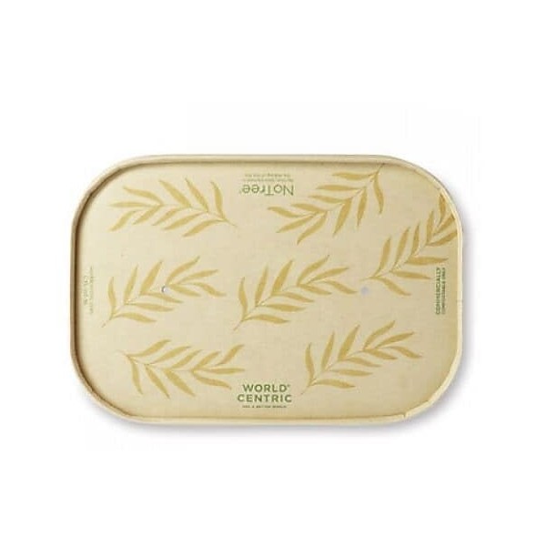 World Centric Paper Lids for Containers, 4.7-inch x 6.8-inch, Natural,