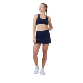 Sportkind Girls & Women Tennis Hockey Golf Basic Skort Skirt with Inner Shorts Breathable UV Protection, navy blue