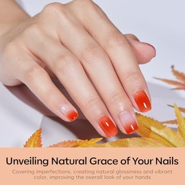 modelones- Juego de esmaltes de uñas en gel para otoño, 6 colores, esmalte en gel gelatinoso, blanco, naranja, nude, marrón, gel neutro, diseño de uña