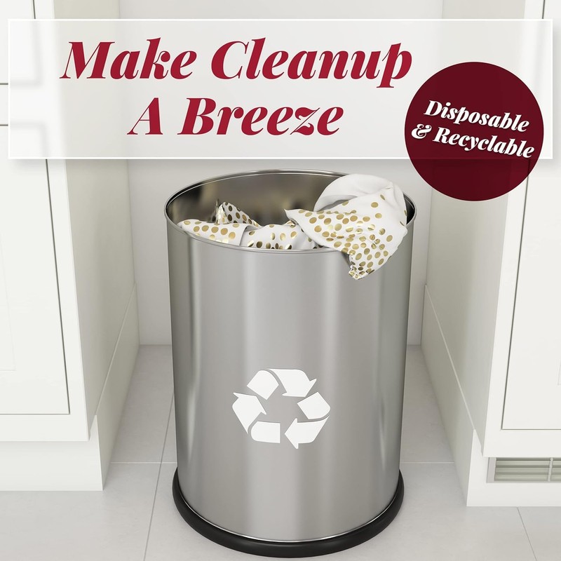 6 Pack Disposable Plastic Tablecloth, Gold Stamping Dot Rectangular Table