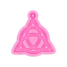 Shiny Glossy Necklace Keychain Molds Resin Silicone Mold with Hole Triangle Shaped Epoxy Resin Craft Silicone Molds Polymer Clay DIY Jewelry Making Supplies Key Ring Pendant Mould Tool