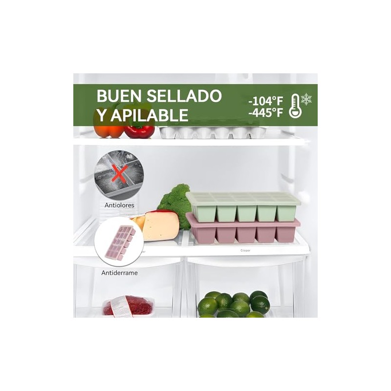 3 Piezas Bandejas Para Cubitos de Hielo,Cubitos Cuadrados de 3