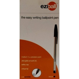 Thorness Pack of 10 black Eziball medium ball point pens