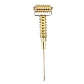 1 Piece Face Massage Roller, Acupuncture Points Acupressure Roller Ear Acupuncture Points Spring Needle Massage Roller for Daily Face Care (Gold)